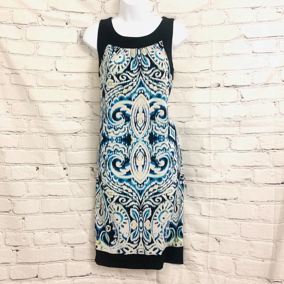 AB Studio Dress in Blues, Green And Black  - Medium - Picture 5 of 13